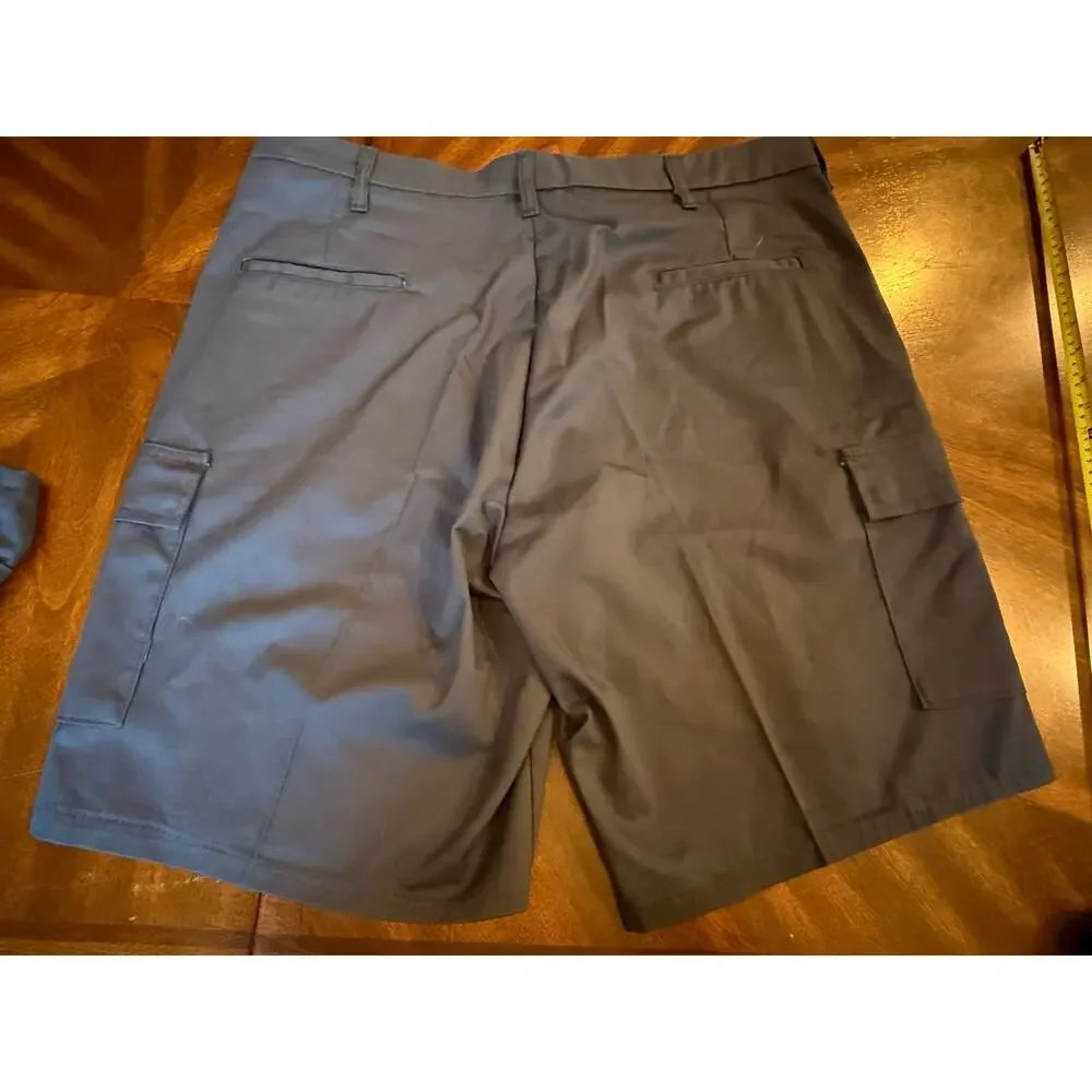 Lot of 2 Aramark Men's Work Cargo Shorts 40R Navy Adjustec Stretch‎ Gorpcore